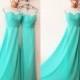 Long Prom Dress,Blue Bridesmaid Prom Dress,Aqua Evening Bridesmaid Dress,Prom Dress Modest,Chiffon Evening Dress,Simple Prom Dress