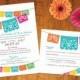 Invitation Love Birds Papel Picado banner Fiesta Wedding, Engagement, Shower -  I design you print