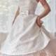 1950's Rockabilly 'Tiffany' Polka Dot Wedding Dress with Lapels, Bow Belt and Petticoat - Custom Made to Fit