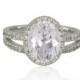 White Gold Morganite Wedding Set, Oval Morganite Engagement Ring, Diamond Eternity Wedding Band, Pink Morganite Halo Ring - LS3472