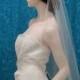 Cascading Waterfall Style fingertip length  IVORY Bridal Veil with scattered Swarovski Crystals  Pencil Edge