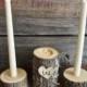 Country BROWN WOODEN Unity Candle Holder Set -Tea and Taper Candle Size - Natural Rustic Wedding Candle - Woodland Wedding Decor