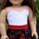 White Eyelet Strapless CROP TOP for 18 Inch Trendy American Girl Doll