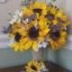 Large Sunflower Purple Daisies and Purple Wild Flowers Silk Bridal Bouquet / Rustic Wedding / Silk Bridal Bouquet / Country Wedding