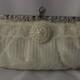Ivory Lace Bridal Handbag - Satin, Pearl, Crystal, and Lace Bridal Clutch - Vintage Inspired Wedding Clutch, Sequin Pearl Lace Bridal Clutch