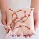 CLEARNACE- Handmade Wedding Ring Bearer Pillow, Blush, Twigs ,Ring Pillow, Wedding Ring Holder, Handmade Wedding, Bridal Shower Gift