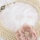 Bridal Vintage Pearl Necklace Statement Necklace In Ivory And Blush With Pearls And Chiffon