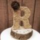 Rustic wedding cake topper wooden letter country fall winter weddings