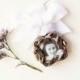 SALE bouquet charm - photo frame locket, wedding photograph keepsake, bridal accessory, antiqued bronze color