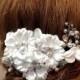 Bridal headpiece, white bridal hair jewelry, pearl crystal Rhinestone comb, Bridal Hair Comb, Wedding hair accessory, Bridal fascinator