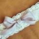 Ivory Lace Garter + blush pink bow - Blush Garter - White Lace Garter - BEST SELLER