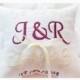 Ring bearer pillow, wedding ring pillow , Linen Monogrammed ring pillow , Custom embroidered ring bearer pillow (R86)