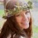 Bridal dried Flower crown Woodland Hair Wreath headpiece -Mother Nature-artificial realistic greenery Barn Wedding Accessories garland halo