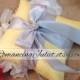Romantic Satin Elite Ring Bearer Pillow...You Choose the Colors...Buy One Get One Half Off...shown in canary yellow/silver gray
