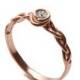 Braided Engagement Ring - 18K Rose Gold and Diamond engagement ring, 0.1ct diamond ring, engagement ring, 0.5ct diamond ring