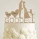 Custom Wedding Cake Topper, Mr and Mrs with Dog, Wedding Couple, Wedding Garter, Bride and Groom, Wedding Cake Decoration