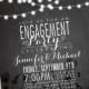 Engagement Invitation, Engagement Invite, Engagement Dinner, Wedding Invitation, Chalkboard Invitation, Nite Lights PRINTABLE, DIY