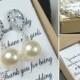 Cream/ivory pearl earrings .Wedding Jewelry Bridesmaid Gift Bridesmaid Jewelry Bridal Jewelry Pearl Drop Earrings Cubic Zirconia Earrings