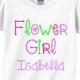 Flower Girl with Daisy Flower and Colorful Lettering Tees