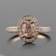 Fancy Pink Diamond Engagement Ring with Diamond Halo, Side and Eternity Shank - LS2594