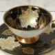 Vintage Tea Cup And Saucer German Porcelain Tea Cups Teacup German Teacup Black Gold Shabby Chic