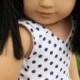 White with Blue Dots Woven V-Neck CROP TOP for 18 Inch Trendy American Girl Doll