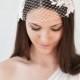 Bridal lace bandeau veil, wedding veil with pearl beaded lace, bridal headband