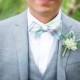 The Beau- men's aqua/gray/lime plaid freestyle self-tie bow tie
