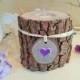 Purple heart Candle -  Tree branch candle - Mothers day candle - Rustic wood candle - Weddings - Anniversary - Purple heart