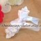 Satin Skirted Satin Luxe Bow Bridal Garter....Custom Colors Available..shown in white/white