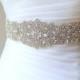 Bridal beaded luxury wide crystal sash. Wedding couture rhinestone belt. 16"  VINTAGE CRYSTAL