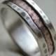 rustic fine silver and copper ring - handmade wedding or engagement band - customized