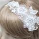 lace headband - bridal headband, wedding bridal headband,white lace headband, bridal hair accessory, sequin headband,