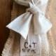 Personalized Burlap Ring Bearer Pillow With Natural Cotton Ribbon & Bow- Rectangle Shape- 2 Sizes- Wedding Ceremony-Rustic/Shabby Chic