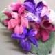 Couture Wild Violets Handmade Silk Flower Wedding Corsage Pin Floral Hair Accessory