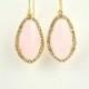 Ice Pink Earrings, Bridesmaid Earrings, Cubic Zirconia, Dangle Earrings, Simple Pink Earrings, Bridal Earrings