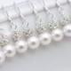 7 Pairs Bridesmaid Earrings, Pearl and Rhinestone Earrings, Bridesmaid Pearl Earrings, Pearl and Crystal Earrings, Bridesmaid Gifts 0061