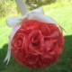 Coral Silk Rose Pomander