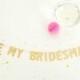 mini will you be my bridesmaid? gold glitter banner card