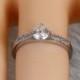Solid Sterling Silver Solitaire engagement ring with lab diamonds - handmade ring