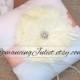 Romantic Bloom Ring Bearer Pillow with Crystal Rhinestone Accents..shown in ivory/coral peach