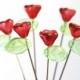 Glass Flower Pin Topper - Set of 6 extra large