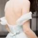 Arsenia // Grey Tulle Wedding Dress - Low Back Wedding Gown - Boho Romantic Tulle Gown - Bohemian Wedding Dress - Off Shoulder Wedding Dress