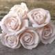 6 Sola Roses Stemmed Blush Pink Light Pink Sola Flower Set of 6