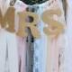 Mr & Mrs Chair Garlands Fabric Chair Garlands for the Bride and Groom  Burlap Rustic Wedding Chair Sash Shabby Chic Wedding Decor