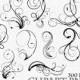 Swirl Clipart Clip Art Vector Flourish PNG Digital Scrapbook Victorian Stamp Fantasy Wedding Invitations Fantasy Gothic Black Silhouette