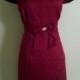 Vintage Garnet Red Brocade  Short Evening Dress/ Fromal Dress/ Graduation,Wedding,Engagement Dress by Sandra Darren size 12