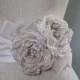 free shipping READY TO SHIP    Bridal, wedding,  handmade champagne  and off white,  two   flowers sash
