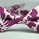 Eggplant Purple Boy's Bow Tie - Block Floral Bowtie