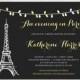 An Evening in Paris Bridal Shower Invitation - Parisian Theme Wedding Baby Shower Birthday Invite (Printable)